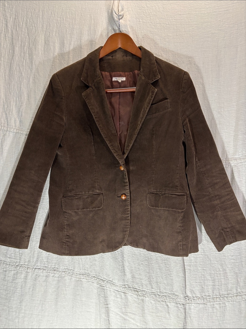 Vintage Brown Corduroy Blazer Jacket Equestrian Dark Academia 100% Cotton EUC - Picture 1 of 9